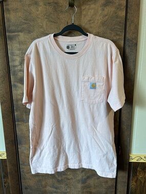 Carhartt Men's Short Sleeve Pocket T-Shirt in Pale Pink M